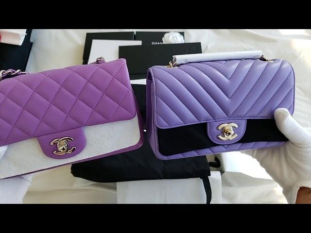 UNBOXING Bag of the Day 51: CHANEL Mini Rectangular Violet Chevron Lambskin Leather GHW