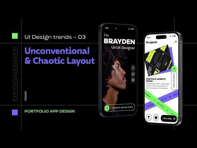 UI Design Trends - 3 |  Unconventional and Chaotic Layout | Portfolio App Design