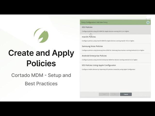 How to Create MDM Policies with Cortado MDM