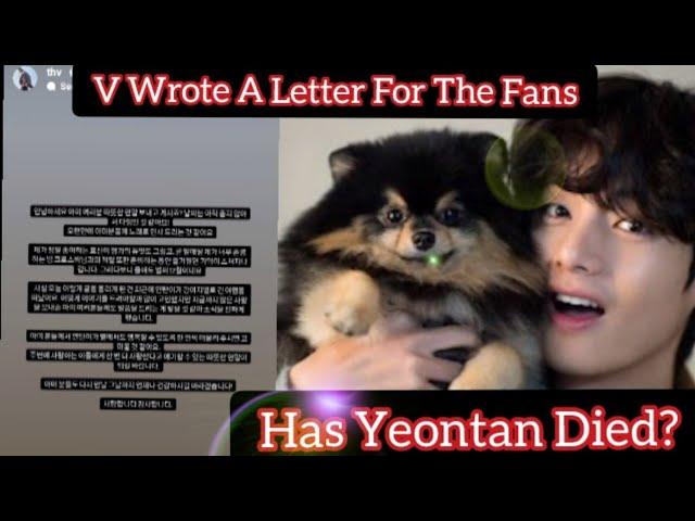 Has Yeontan died? V Wrote An Emotional Letter For Fans