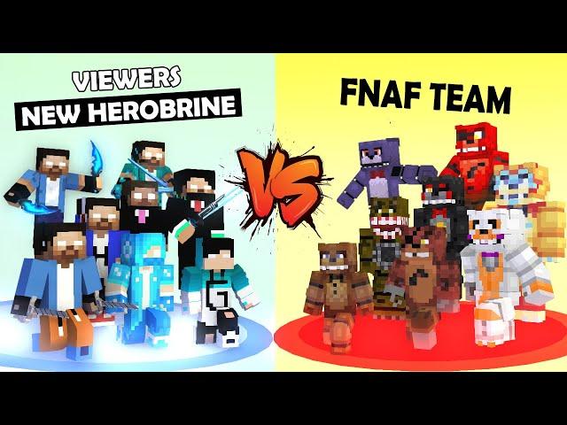 VIEWERS BECAME NEW HEROBRINE : FNAF VS NEW HEROBRINE BROS -MONSTER SCHOOL