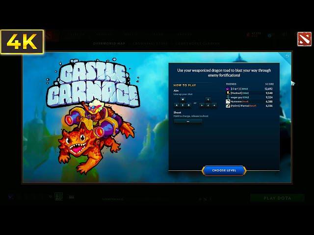 DOTA 2 Castle Carnage HARD MODE Mini Game !!!! FULL Walkthrough for 27 STARS !!!!!! Crownfall Act IV