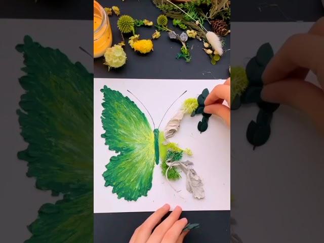 Butterfly made with dry flowers and leaves | Artist Swapna Salim