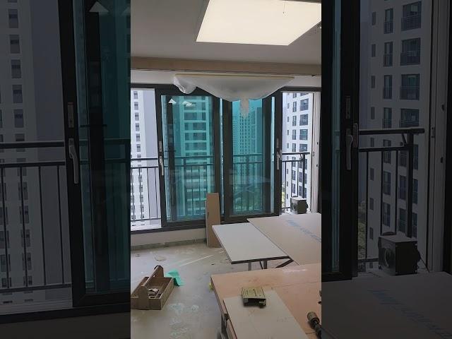 예림 크림화이트 천정 매립 슬라이딩 도어 베이스