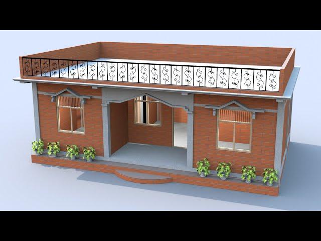 Nice house design for village (BUDGET: 5 LACK) आकर्षक घर। Small village home plan with 2 bedroom's