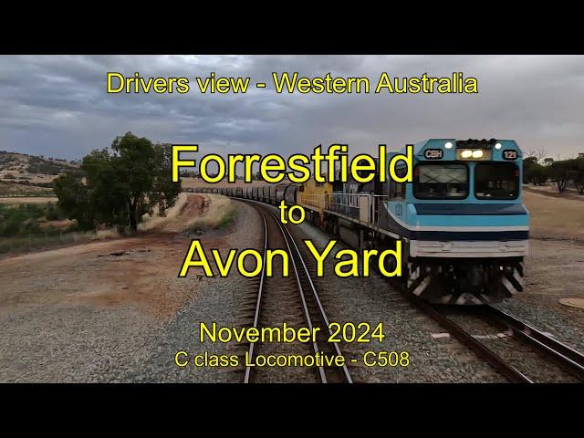 Drivers view WA, Forrestfield to Avon Yard, Nov 2024