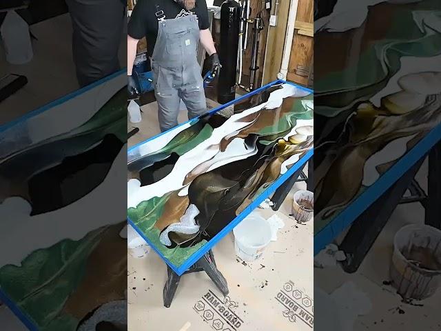 Exotic Marble Epoxy Table Top w/ @the_crafty_studio_official