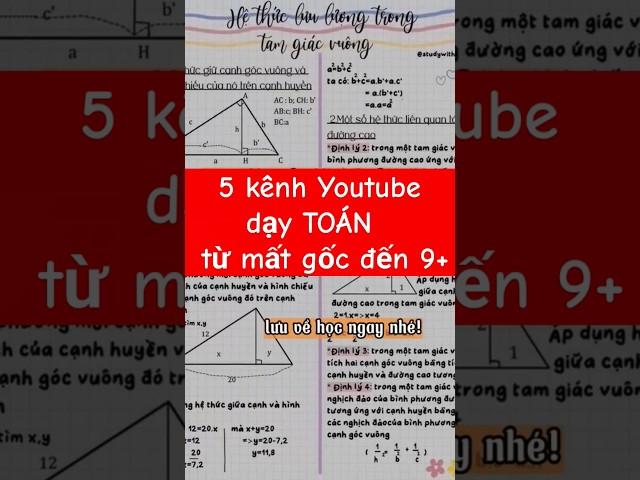 5 kênh Youtube dạy TOÁN từ mất gốc đến 9+ #motivation #motivationalvideo #motivational #study #try