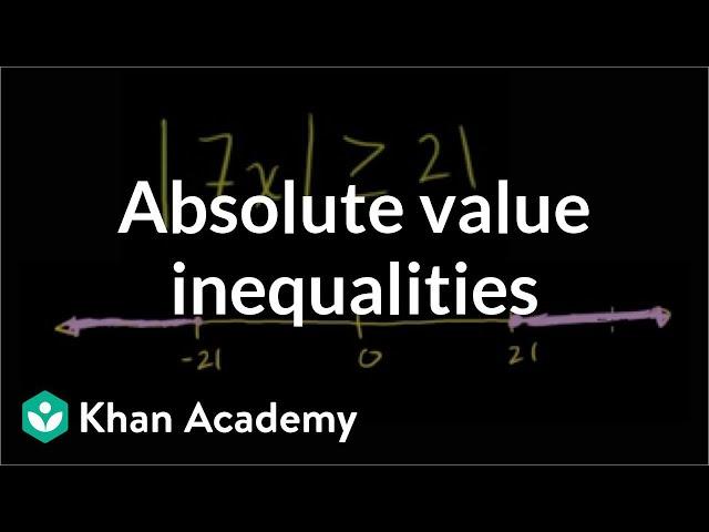 Absolute value inequalities | Linear equations | Algebra I | Khan Academy