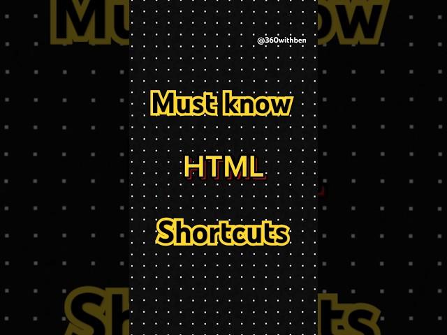 Html Emmet Shortcuts  you must know #htmlcoding #htmlcss #html5 #htmlcode #htmldeveloper  #trending