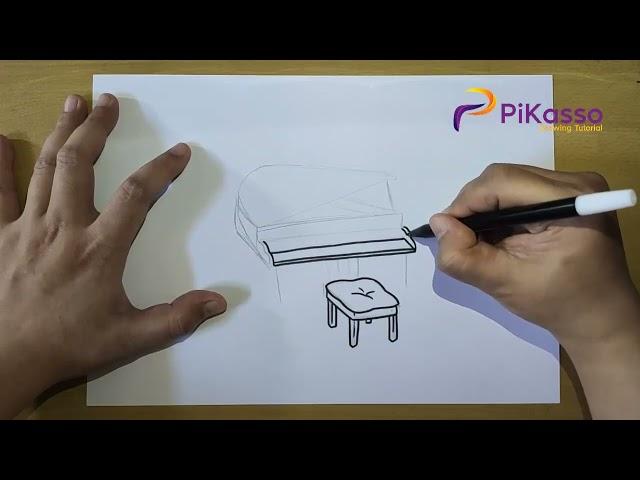 How to Draw a Grand Piano Easy step by step