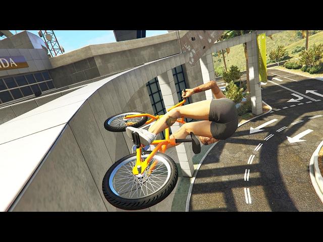 GTA 5 EPIC BMX STUNTS Race #12 (GTA 5 PC Stunts)