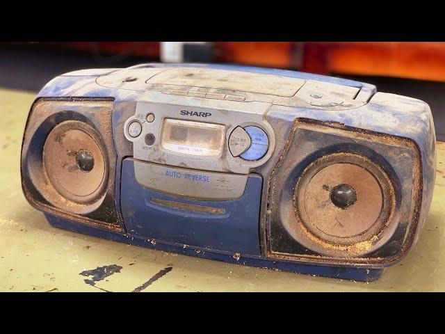 Restoration Old Vintage SHARP Stereo Radio CD Player // Restore Discarded Boombox AM/FM Radio