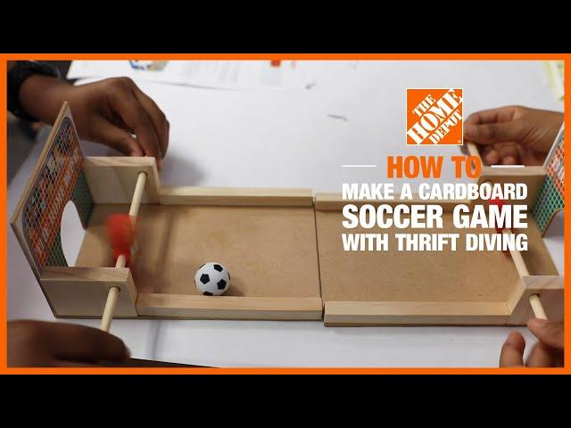 DIY Cardboard Soccer Game with @ThriftDiving  | The Home Depot Kids Workshops