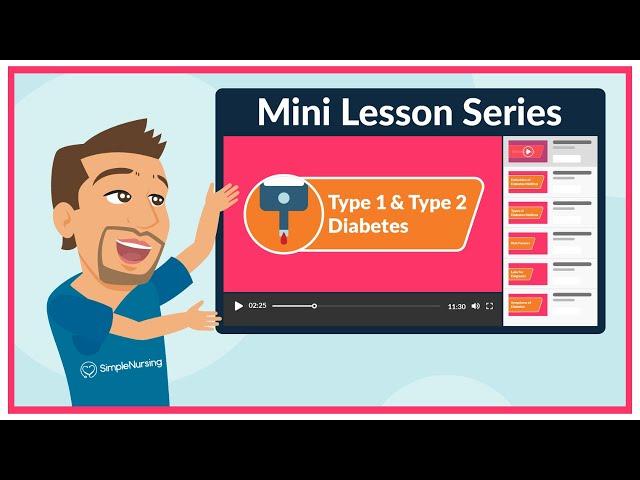 Diabetes Type 1 vs Type 2 Explained: Symptoms, Treatment, & Nursing Care | Mini Lesson Series