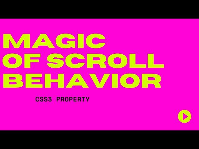 CSS3 scroll behavior property