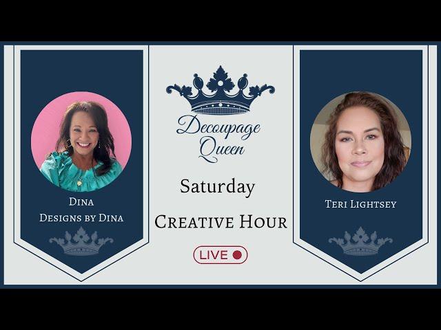 Join Dina of Designs by Dina and Teri Lightsey this Saturday, November 30th at 3PM EST