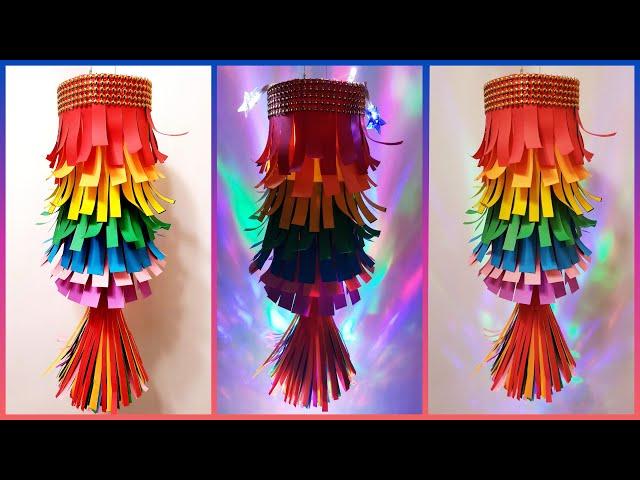 DIY Rainbow Paper Lantern | Plastic Bottle Lantern | Hanging Paper Lantern | Namrata All In One