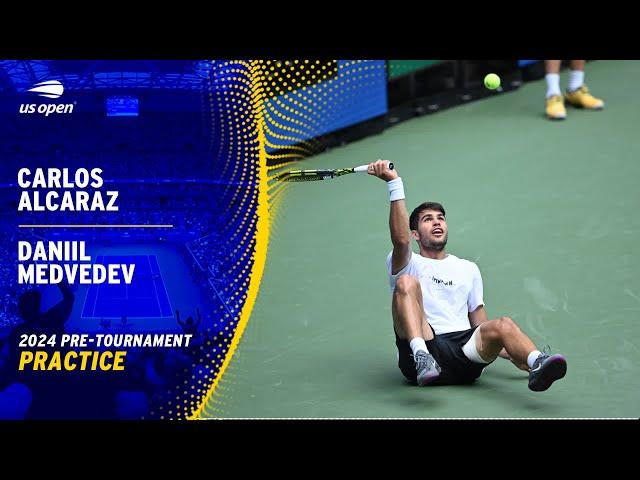 LIVE | Carlos Alcaraz and Daniil Medvedev | Practice Session | 2024 US Open