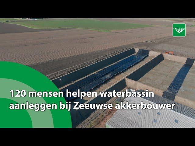 120 mensen helpen waterbassin aanleggen bij Zeeuwse akkerbouwer