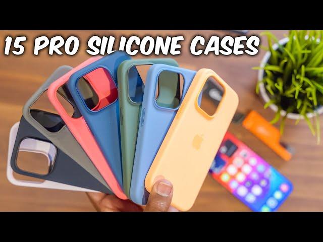 ALL COLORS! iPhone 15 Pro Silicone Case w/ Magsafe (Natural Titanium)