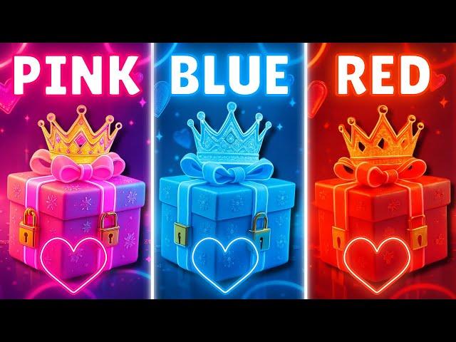choose your gift box || 3 gift box challenge || 2 good vs 1 bad Pink, Blue vs Red #giftboxchallenge