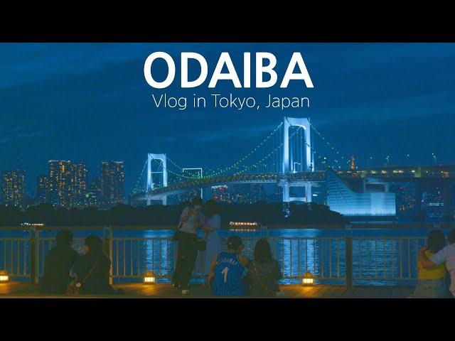 VLOG Walk around ODAIBA while watching Tokyo night view | Odaiba Seaside Park, Diver City Gundam