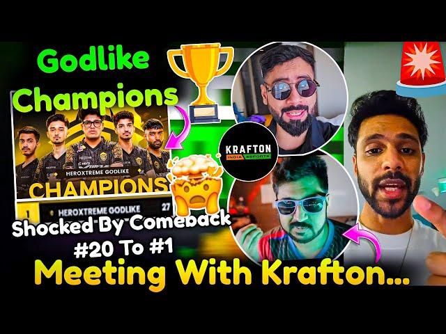 GodLike Champions Casters Shocked By #20 To #1 Comeback Rushindra Sinha Reveal Krafton Meeting