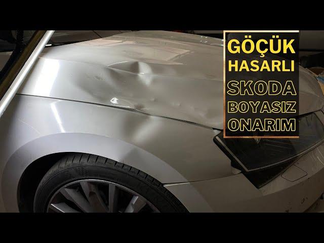 Skoda Superb Boyasız Göçük Onarımı (Skoda Superb Paintless Repair) GÖÇÜK DÜZELTME