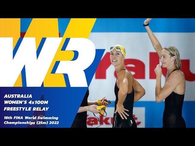 NEW WORLD RECORD  | Women’s 4x100m Freestyle Relay | 16th FINA World Swimming Championships 2022