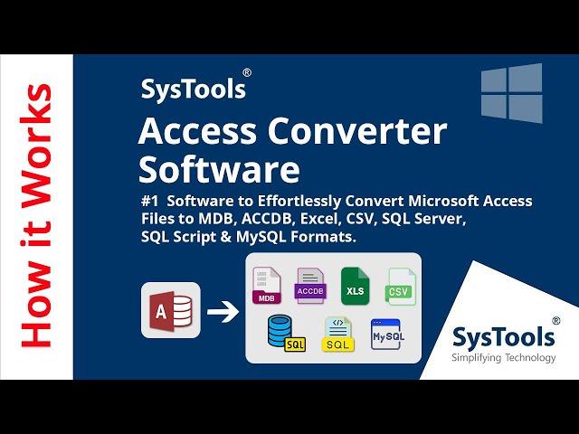 Access Database Converter Tool by SysTools | ACCDB Converter | MDB Converter | Best Software