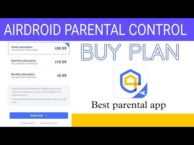 Airdroid parental control App recharge buy…!