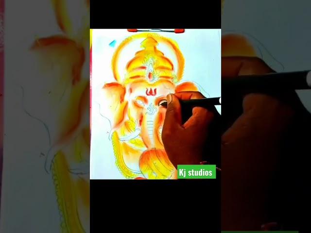 How to draw Ganesh face/Ganesh ji ki drawing #shorts #youtubeshorts #ganesh #viral #trending