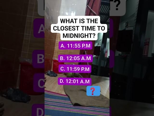 what is the closest time to midnight?  #brainteaser #puzzle #reels #riddle
