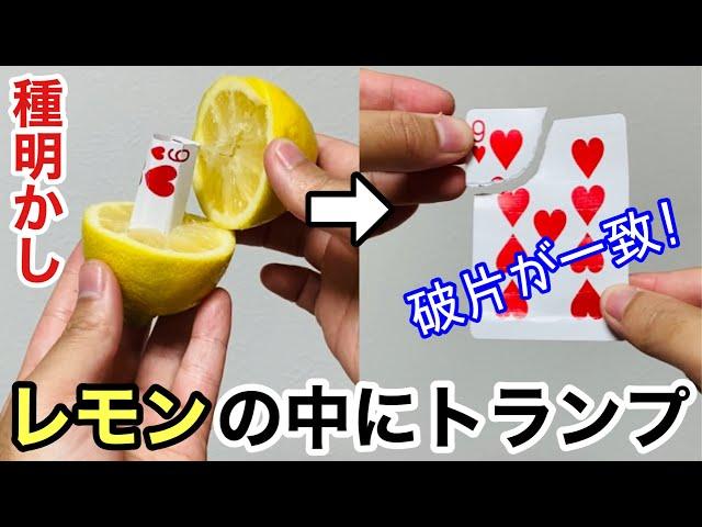 【種明かし】レモンの中にトランプが瞬間移動する手品！プロ級マジックを徹底解説！card in lemon Magic trick explanation