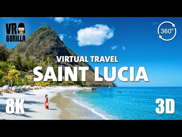 Virtual Travel - Saint Lucia, a Caribbean Island Nation (short) - 8K 360 3D