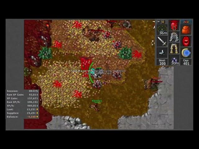 TIBIA HUNT MAGE 90+ | EDRON WERE CREATURES | 850k+ RAW EXP [ 2023 ]