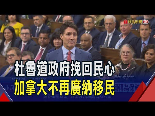 加國收緊移民政策 明年配額少2成高達10萬人  65%加人嫌移民太多 杜魯多政策翻轉為保執政｜非凡財經新聞｜20241025