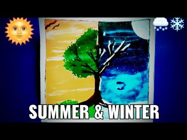 How to paint Summer & Winter | Acrylic Painting |Acrylic | English Subtitles | The Arshi Creation  |