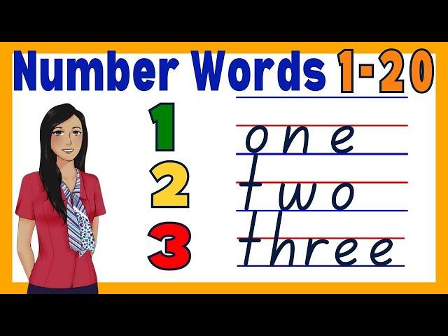 1-20 Number Names in English Spelling Learn The Number Words Quick Lesson for Kids