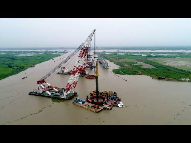 Construction of Bangladesh's largest bridge makes headway