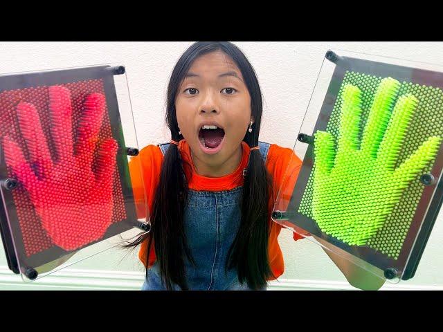 Wendy Plays with 3D Pin Art Toy | Fun Art Toys for Kids to Create Share and Play