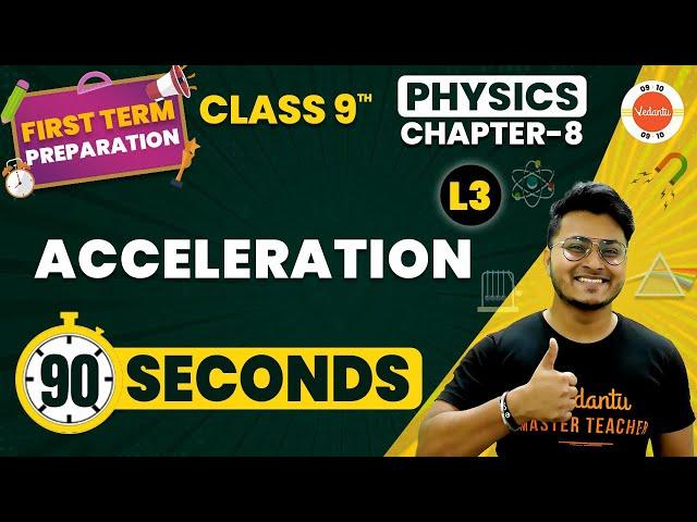 Acceleration One Shot in 90 Seconds | Motion Class 9 Science | NCERT Class 9 Physics Ch-8 #Cbse2024