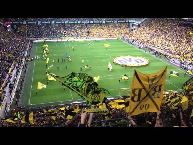 Borussia Dortmund fans are singing Heja BVB!