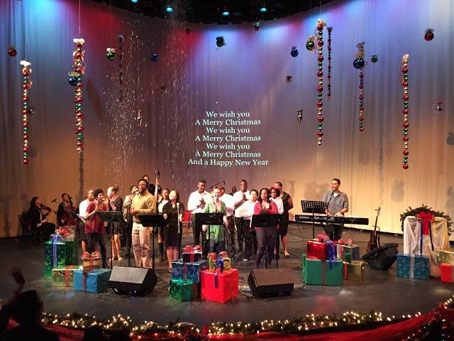 Christmas Carol Sing-Along at Los Angeles Theatre Center hosted by New City Church of Los Angeles.