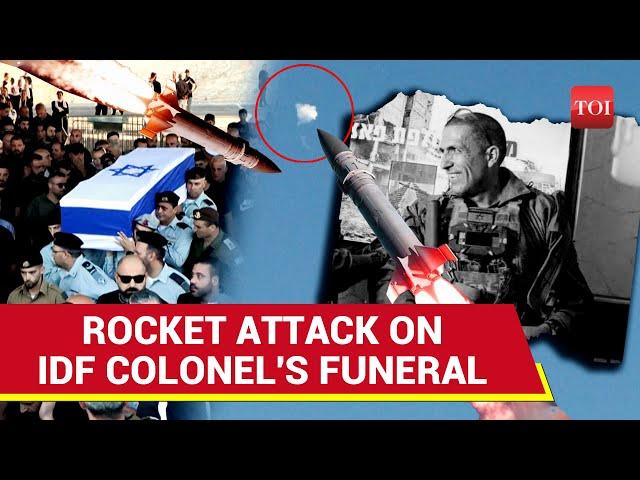 Israeli Commander's Funeral Attacked With Rockets | Explosions Caught On Cam | Watch