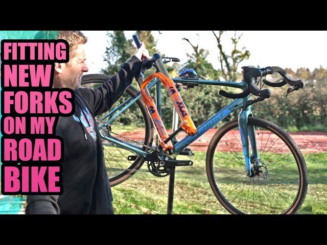 FITTING NEW MTB FORKS ON MY ROAD BIKE AND SHREDDING TRAILS!