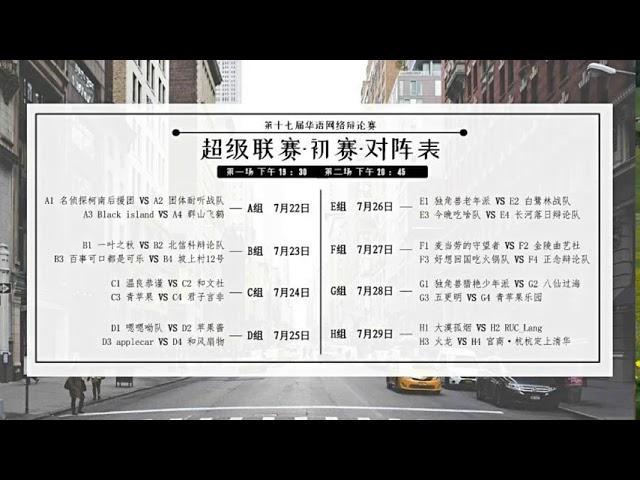 2020.07.22 第十七屆華語網絡辯論賽（初賽）：A3－Black-Island vs A4－群山飞鹤