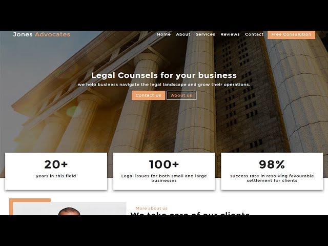 Responsive lawyer website using html CSS and JavaScript | Coding With Isaac