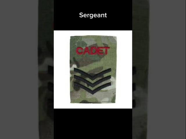 Cadet ranks #army #britisharmy #ukarmy #cadets #armycadets